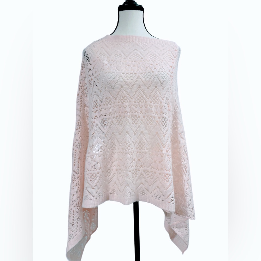 Pink knit Poncho